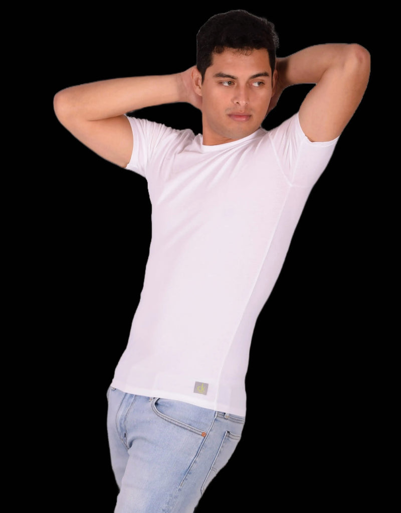 SMALL Calvin Klein Cotton Stretch Round - Neck White T-Shirt MX161