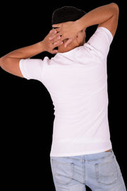 SMALL Calvin Klein Cotton Stretch V - Neck White T-Shirt MX164