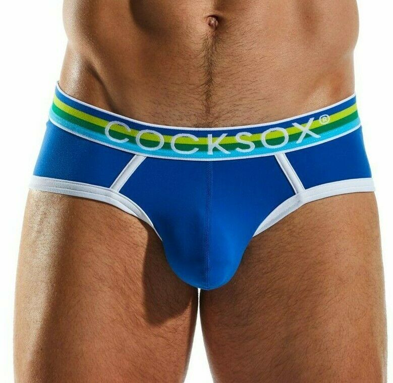 SMALL Cocksox Sports Brief Retro Style Performance Supplex Ace Blue CX76N 171