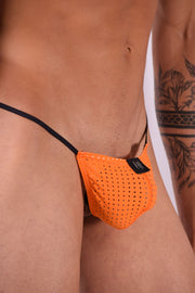 Small Gregg Homme G-String Drive Italian Mesh Orange 142614 101
