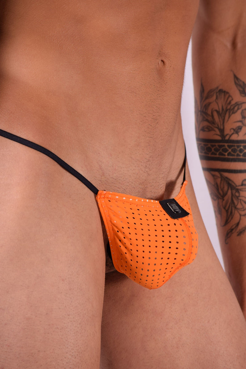Small Gregg Homme G-String Drive Italian Mesh Orange 142614 101