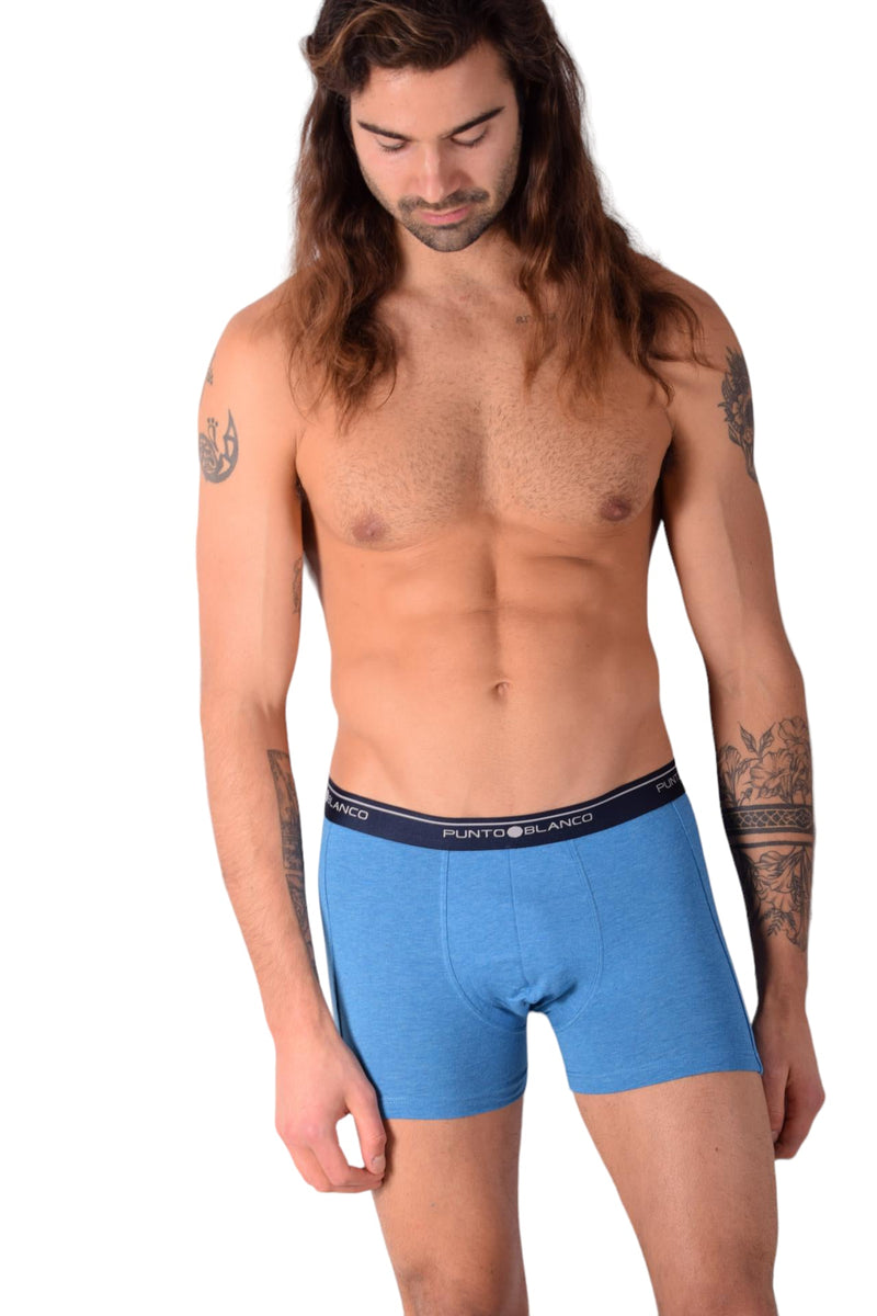 SMALL Mens Punto Blanco Basics Short Boxer Blue 53438 Pu10