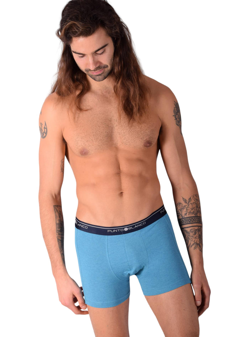 SMALL Mens Punto Blanco Basics Short Boxer Blue 53438 Pu24