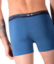 SMALL Mens Punto Blanco Basics Short Boxer Blue 53438 Pu25