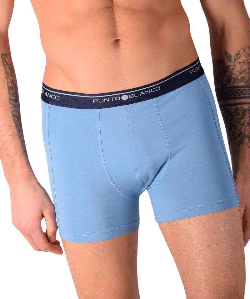 SMALL Mens Punto Blanco Basics Short Boxer Blue 53438 Pu34