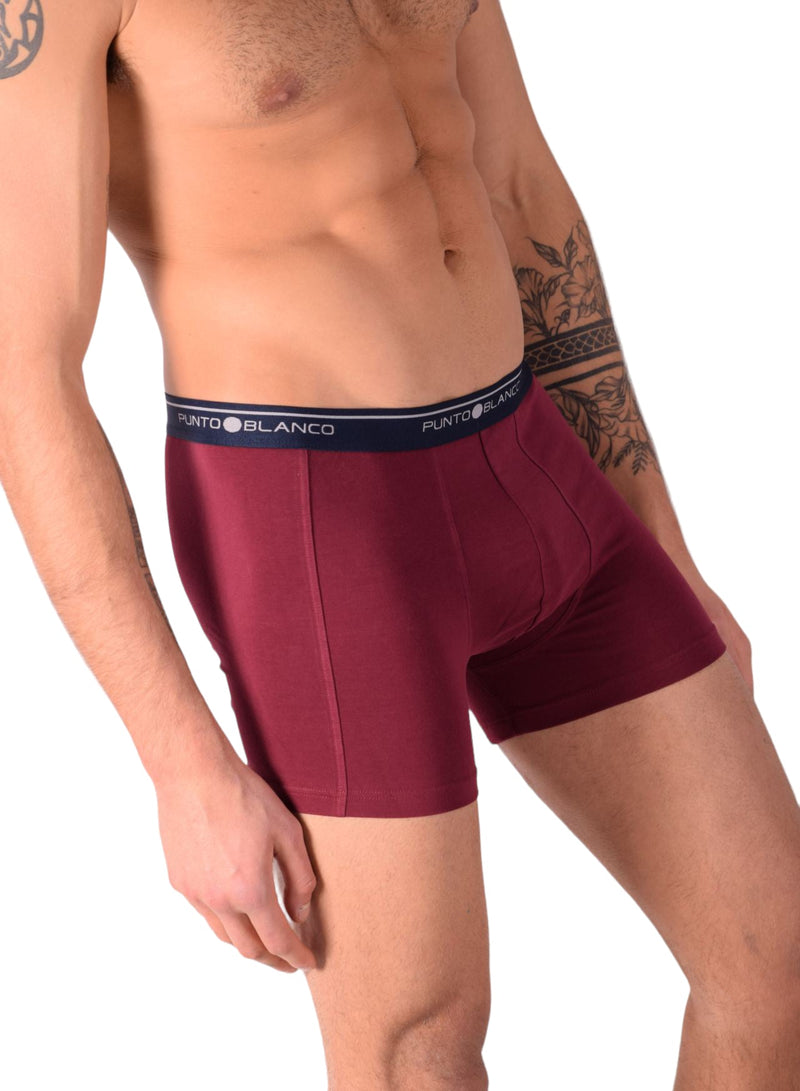 SMALL Mens Punto Blanco Basics Short Boxer Burgundy 53438 Pu36