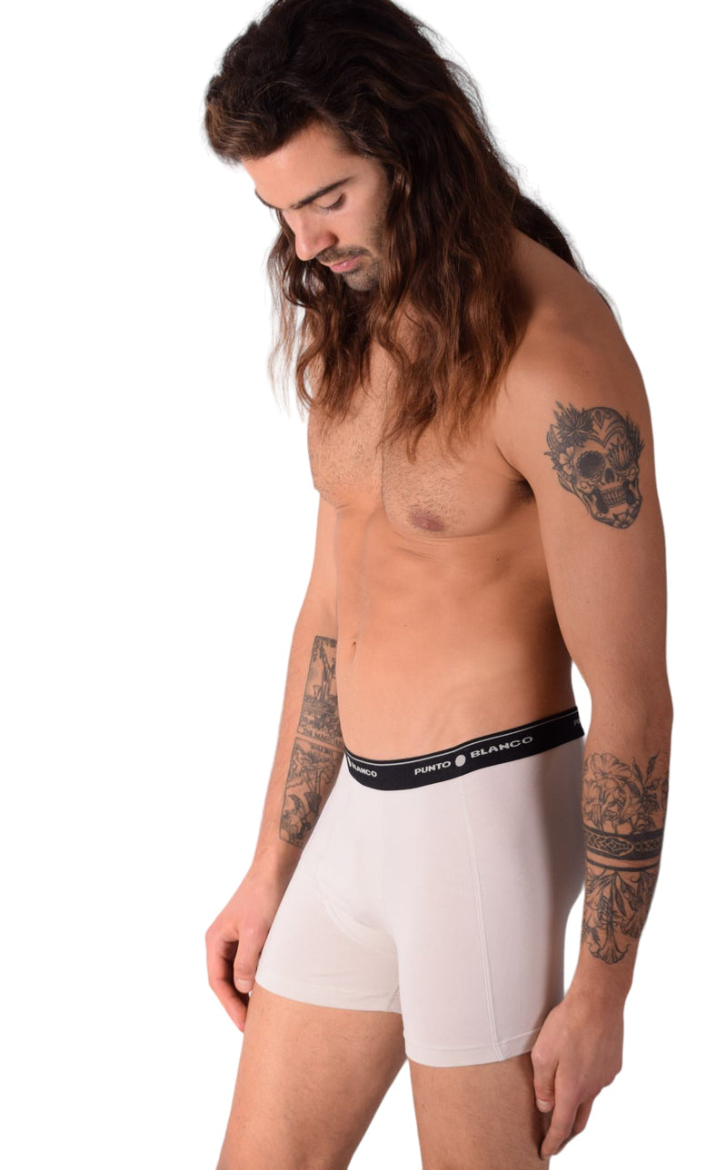 SMALL Mens Punto Blanco Basics Short Boxer Half White 53438 Pu15