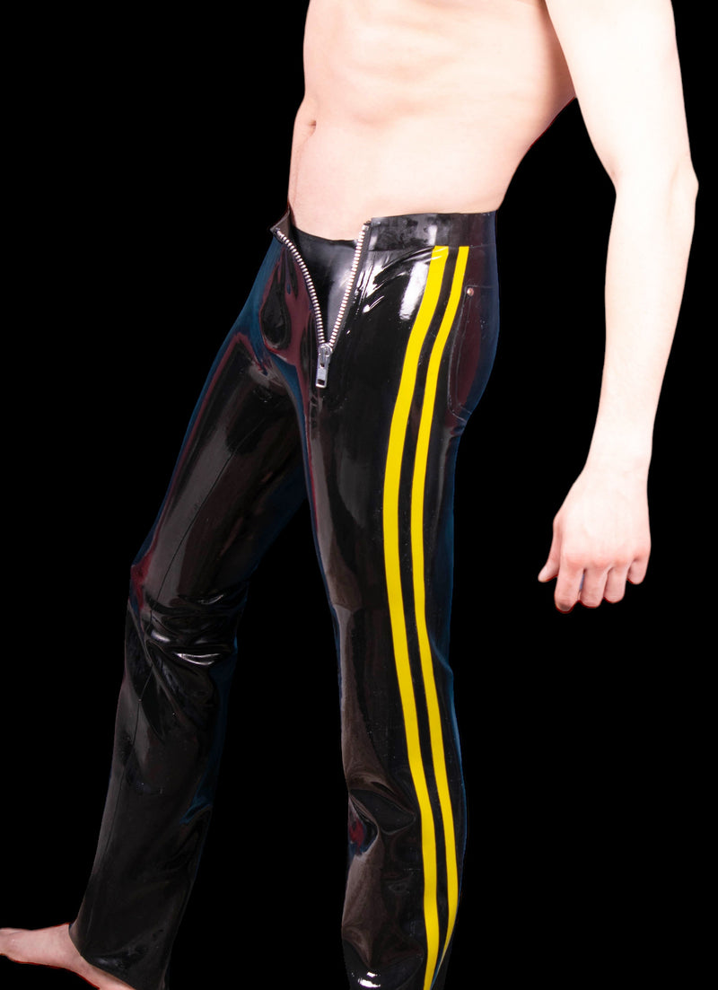 SMALL POLYMORPHE Men's Latex Pants Black Yellow 16