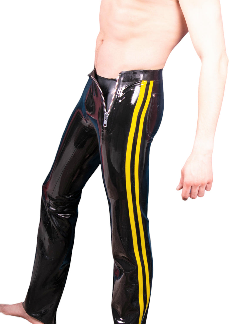 SMALL POLYMORPHE Men's Latex Pants Black Yellow MP-060 16