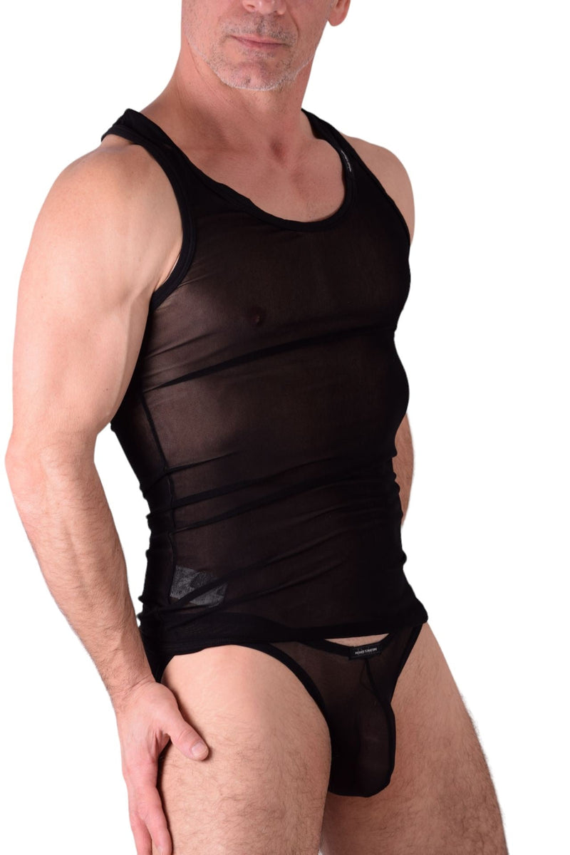 Small Private Structure Kit Tank Top + Briefs See - Thru Black 3451 - 712