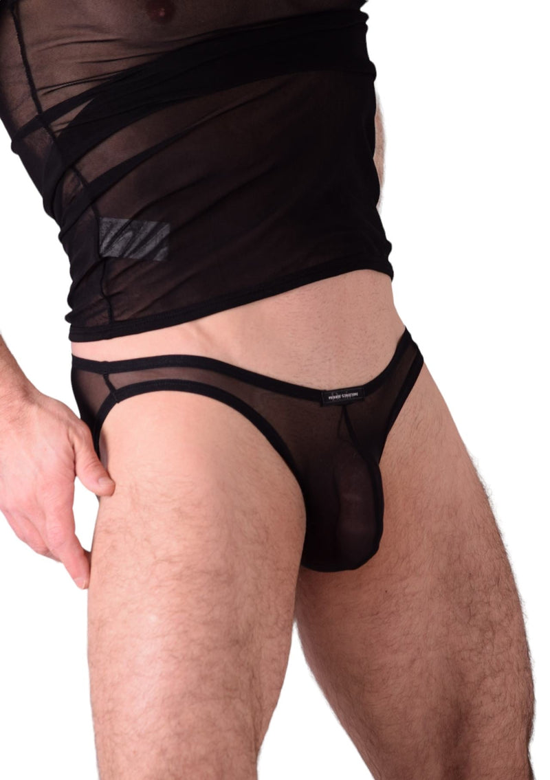 Small Private Structure Kit Tank Top + Briefs See - Thru Black 3451 - 715