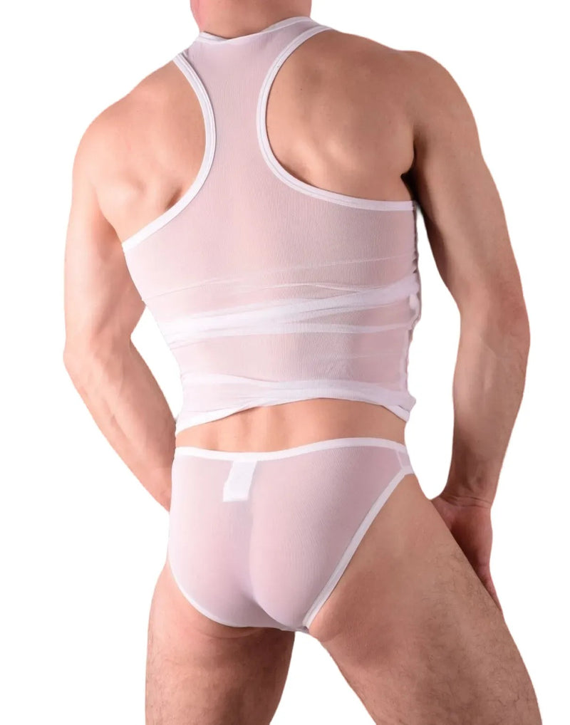 Small Private Structure Kit Tank Top + Briefs See-Thru White 3451-71
