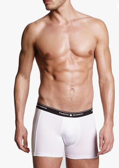 Small PUNTO BLANCO  Cotton Stretch Boxer Basix White 53129