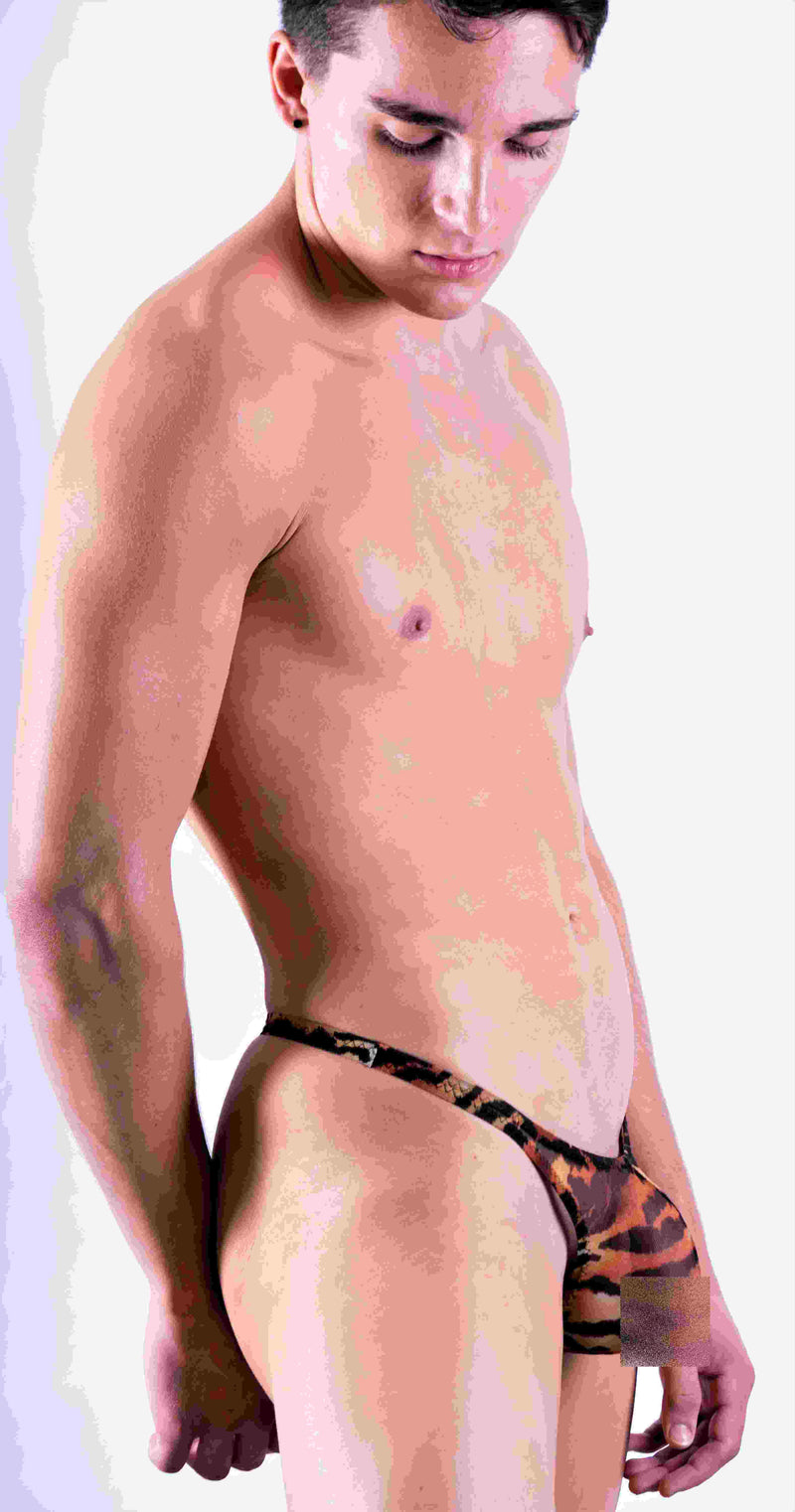 SMALL 'SKINZ' Swim-Thong Stuffit Pouch Low Front Tangas Tiger 4503 1