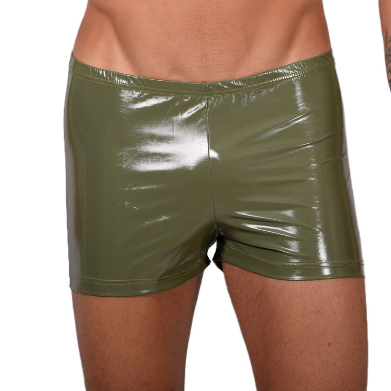 Small SMU Boxer Short Walk Around Vinyl Khaki Shorts 33491 MX134