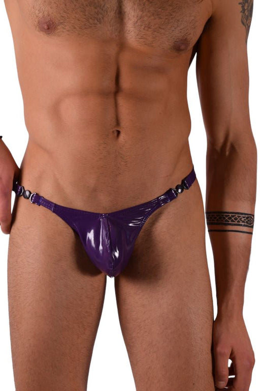 Small SMU Mens Detachable Vinyl Thong Purple 33452 MX112