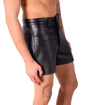 Small Smu pure Leather Black Shorts 31/32 inch 22059 11