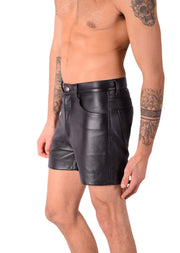 Small SMU Pure Leather Shorts Black 31 - 32in 22059 115
