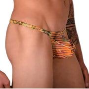 SMALL SMU Sensual Thong Orange Stripes 33497 MX133