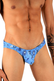 SMU Briefs Printed Skulls Mini - Brief in Blue P01003 H161