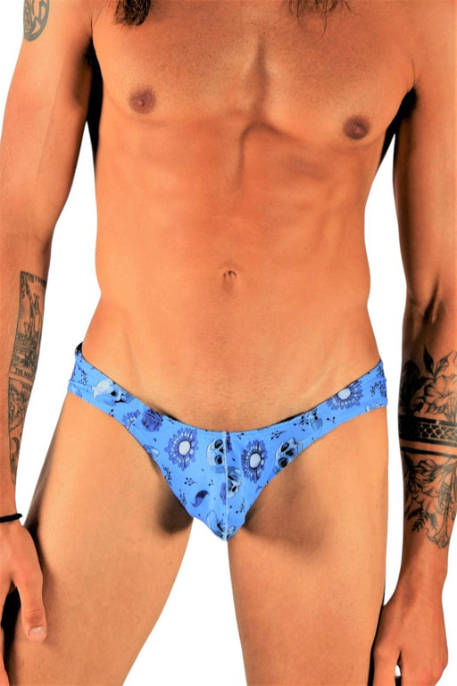 SMU Briefs Printed Skulls Mini - Brief in Blue P01003 H162