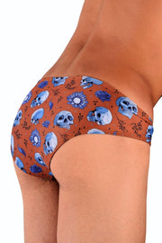 SMU Briefs Printed Skulls Mini Brief Light Fabric in Copper P01003 H153