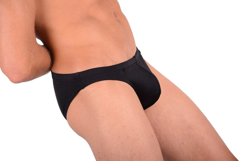 SMU Detachable Swim-Brief  Snug Pouch Swimwear Black MX7