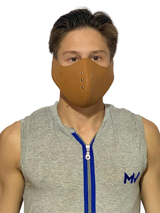 SMU Leather Mask Unisex Top Quality Canadian Leather Tan 1050 22