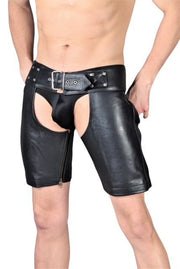 SMU Leather Open Front Short Leg Chaps adjustable From 30 - 36in 106