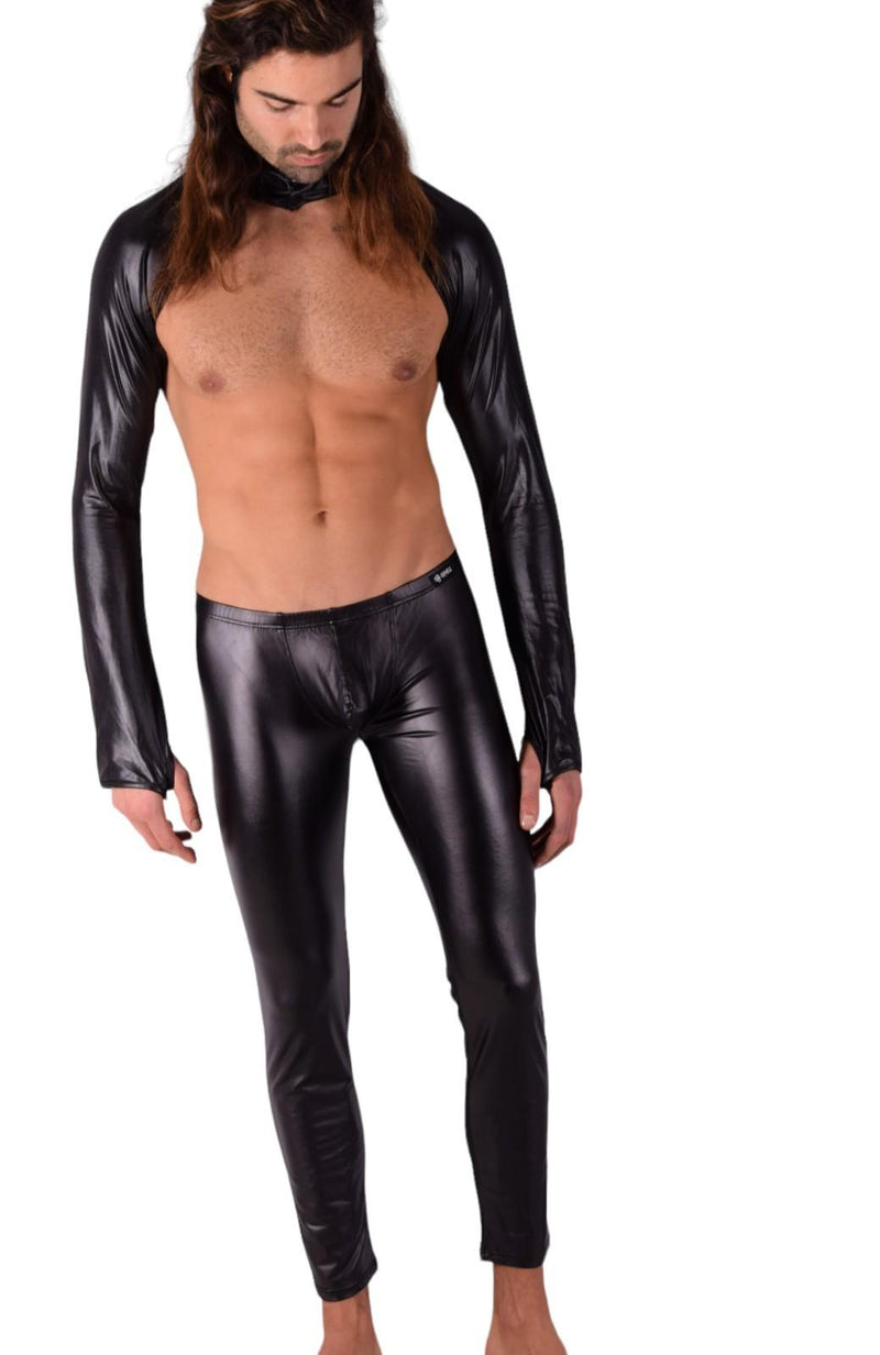 SMU Legging Leather - Look Spandex Pants Black 11757 SX112
