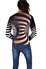 SMU Limited Long Sleeves Shirt 3D Effect Black-Copper 32441 B