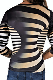 SMU Limited Long Sleeves Shirt 3D Effect Black-Gold 32440 B