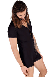 SMU Men Bodysuit Black  S/M Polyamide Cotton 119420 MX3