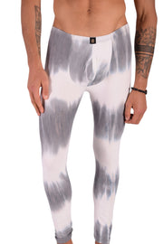 SMU Mens Legging Tight Fit Grey Artistic Printed S/M 12564 MX87