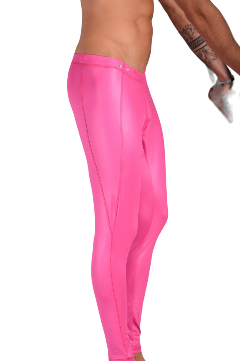 SMU Mens Shiny Pinky Legging Tight Fit S/M 12559 MX83