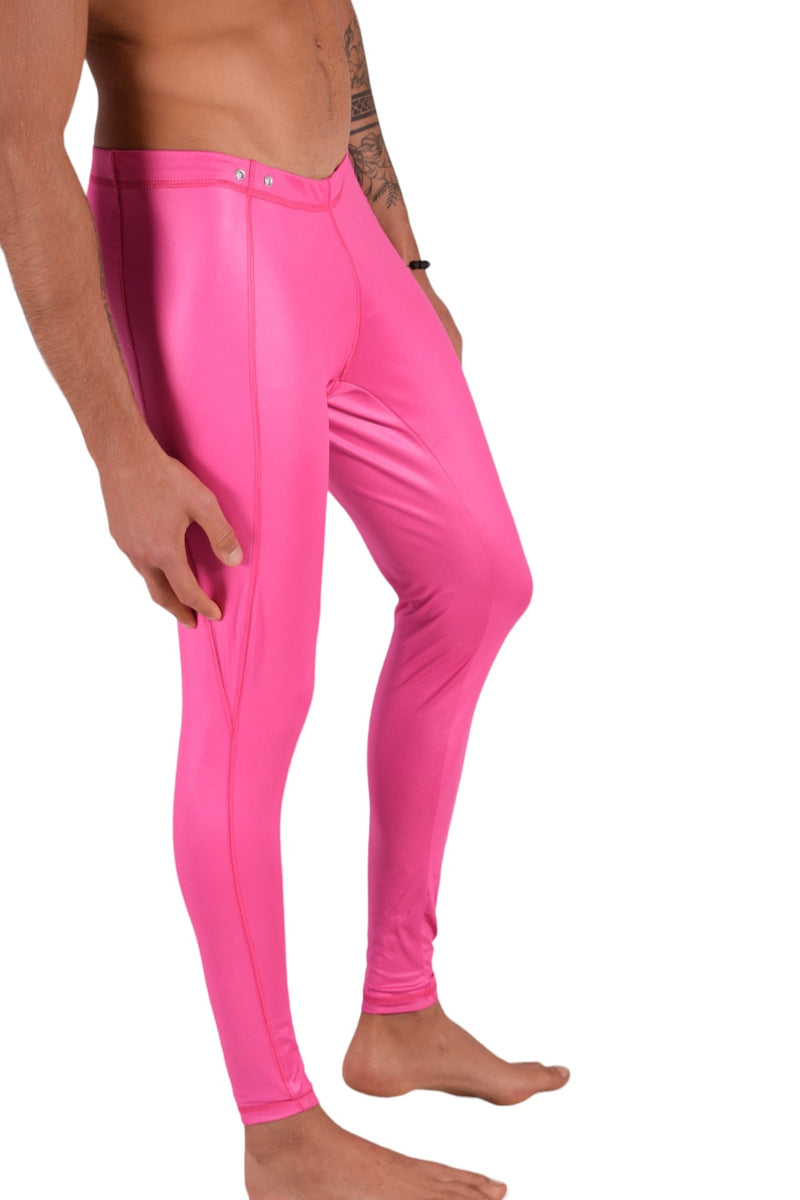 SMU Mens Shiny Pinky Legging Tight Fit S/M 12559 MX89