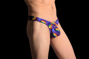 SMU Pride Swim Tanning Thong  Multi color print P01204-H37