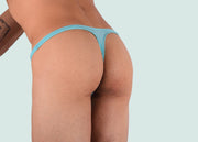 SMU Sensual Tanning Sheer Thong Aqua 100653 MX92