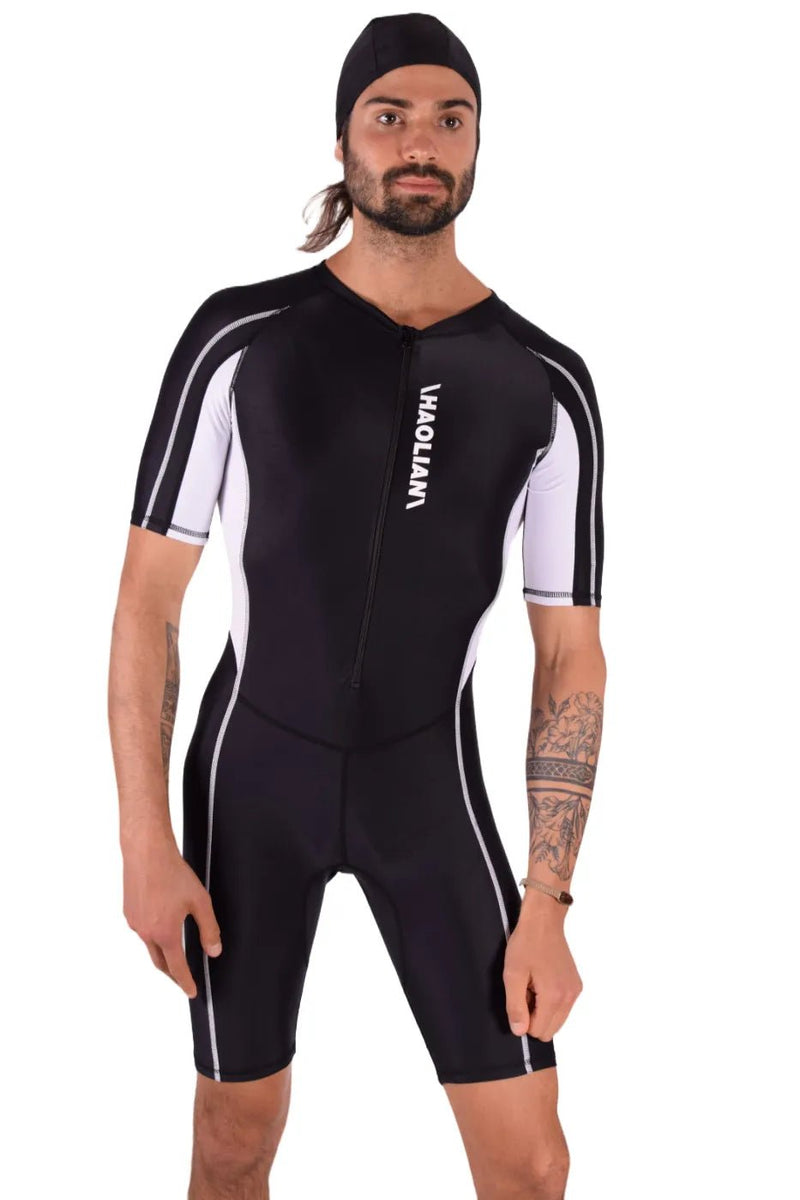 SMU Singlet Competition Swimwear Diving Bodysuit Short Black 2B5