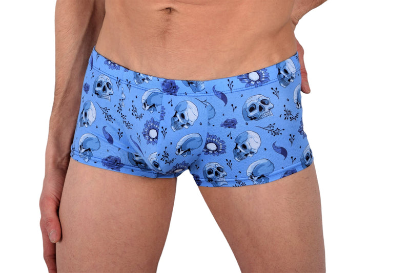 SMU Skulls Mini Boxer Brief sporty cut Blue  P01005 H43