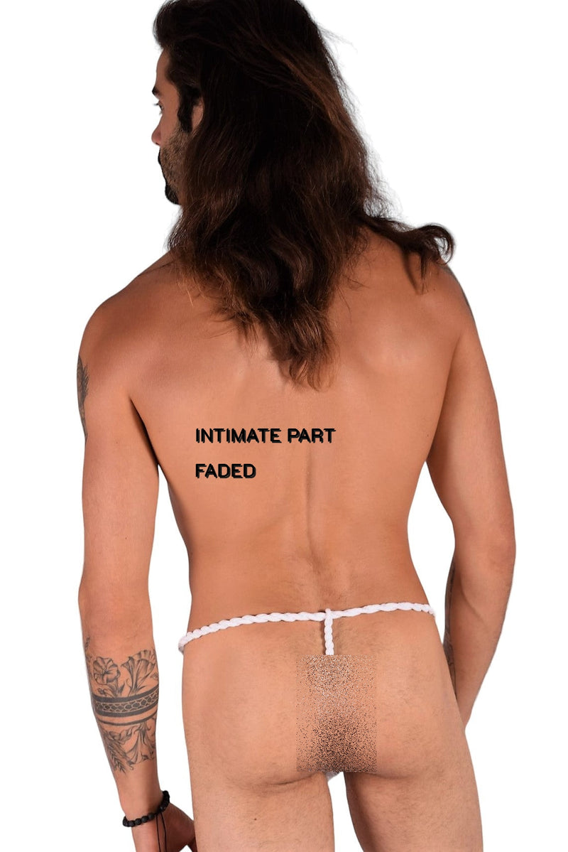 SMU Thongs Limited Sheer Sumo-Rope White Thongs 4828 MX6