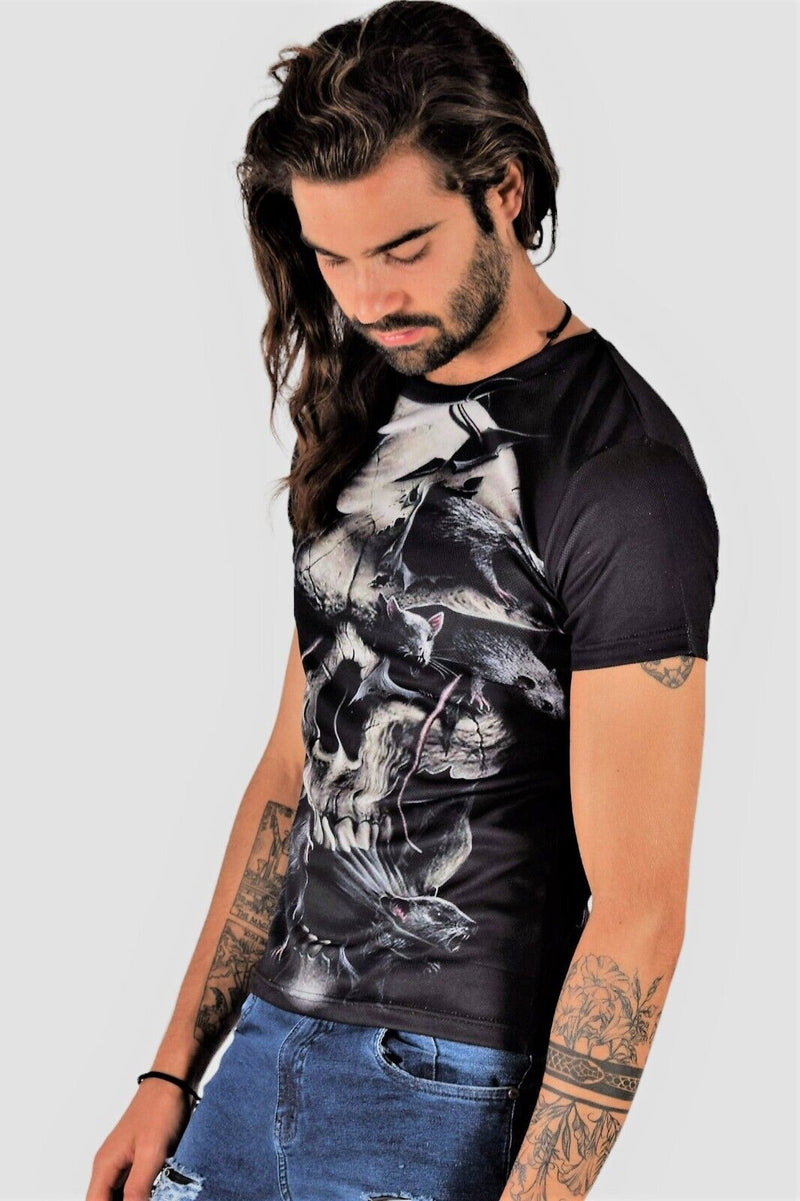 SMU T-Shirt Skull Mystical Black Shirts 32450 A