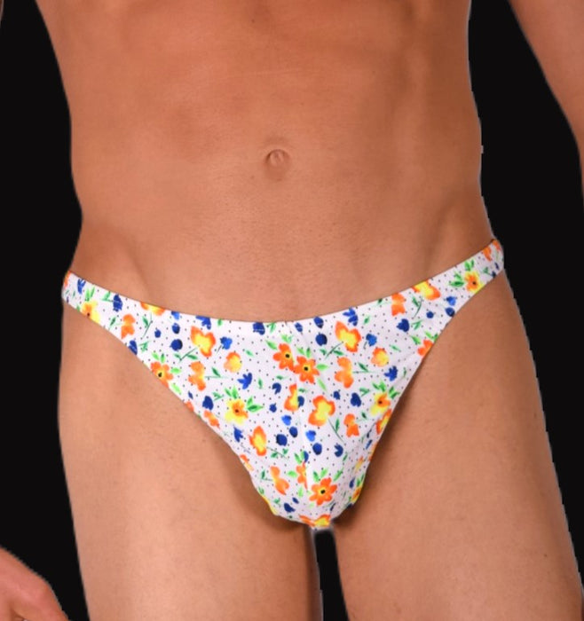 XS/S SMU Mens Thong Underwear Print Flowers 33445 MX11