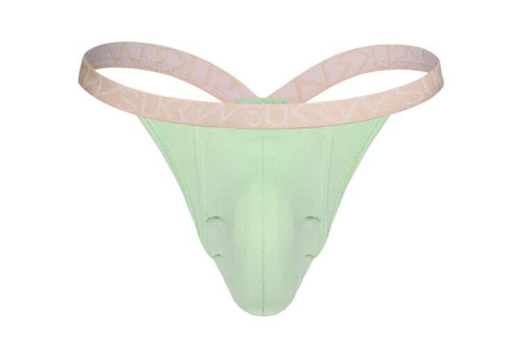 SUKREW Bubble Thongs Stretchy Rounded Cupping Pouch Unlinedt Thong Apple Green1