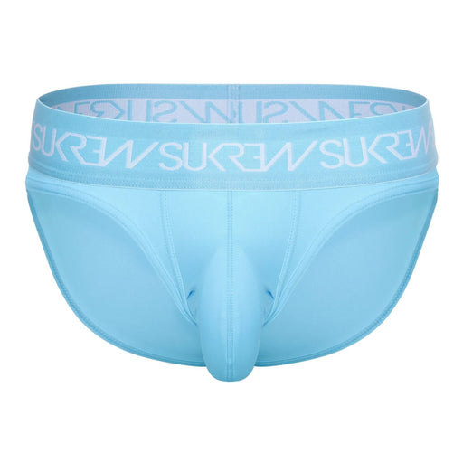 SUKREW Classic Briefs High - Cut Large Contoured Pouch Cover Stitch in Breeze Blue1
