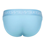 SUKREW Classic Briefs High - Cut Large Contoured Pouch Cover Stitch in Breeze Blue4