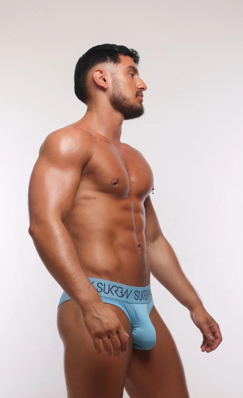 SUKREW Classic Briefs Large Contour Pouch Soft Stretch Cotton Artic Blue 402