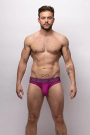SUKREW Classic Briefs Unlined Jacquard Waistband Stretchy Brief in Deep Purple 4