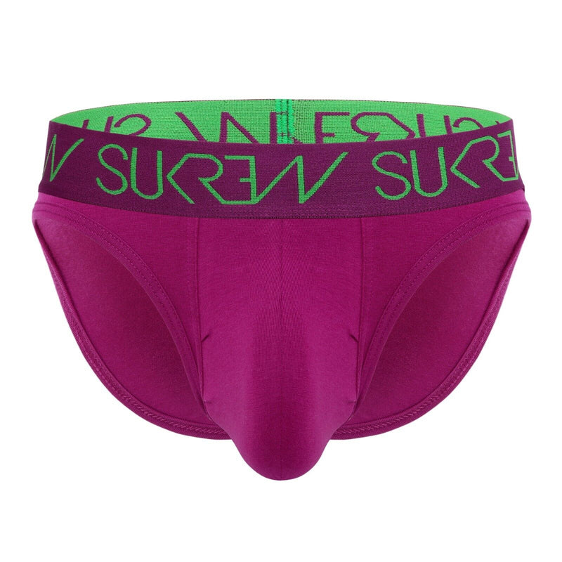 SUKREW Classic Briefs Unlined Jacquard Waistband Stretchy Brief in Deep Purple 41