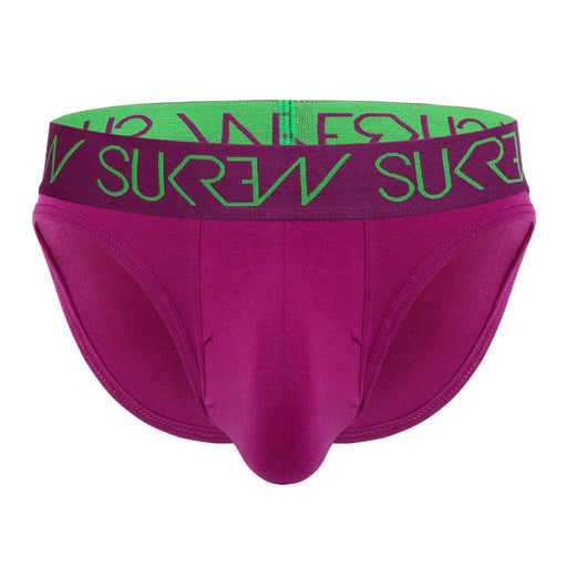 SUKREW Classic Briefs Unlined Jacquard Waistband Stretchy Brief in Deep Purple 41